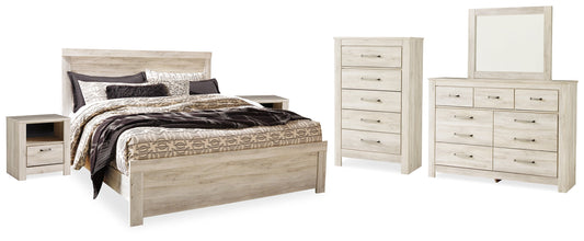 Bellaby King Panel Bed, Dresser, Mirror, Chest and 2 Nightstands