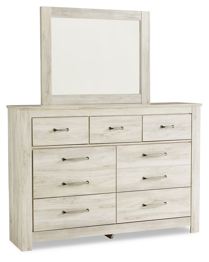 Bellaby King Panel Storage Bed, Dresser, Mirror and Nightstand