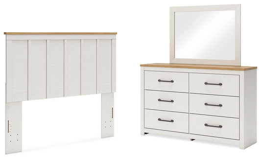 Linnocreek Queen Panel Headboard, Dresser and Mirror