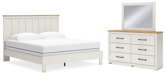 Linnocreek King Panel Bed, Dresser and Mirror