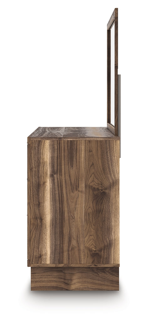 Chirason Twin Panel Platform Bed, Dresser and Mirror