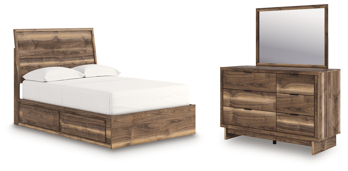 Chirason Full Panel Storage Bed, Dresser and Mirror