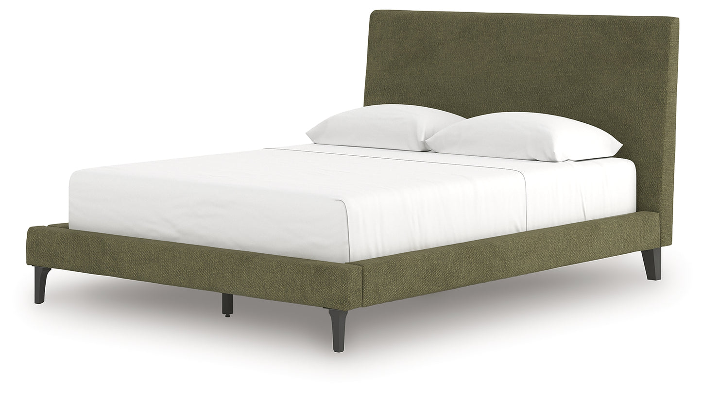 Chirason Queen Upholstered Bed, Dresser and Mirror
