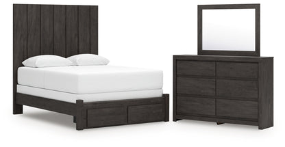 Fraluna Queen Panel Storage Bed, Dresser and Mirror