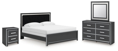 Zuraleus King Panel Bed, Dresser, Mirror and Nightstand