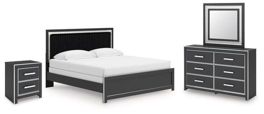 Zuraleus King Panel Bed, Dresser, Mirror and Nightstand