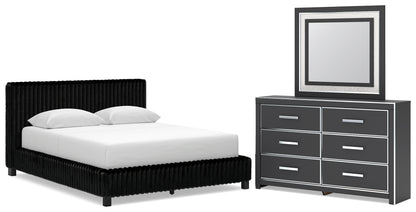 Zuraleus Queen Upholstered Bed, Dresser and Mirror