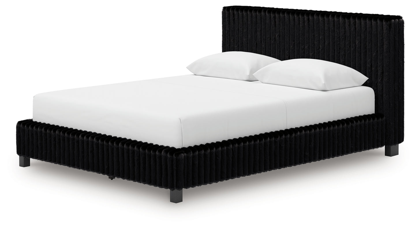 Zuraleus Queen Upholstered Bed, Dresser and Mirror