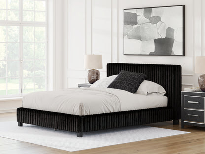 Zuraleus Queen Upholstered Bed, Dresser and Nightstand