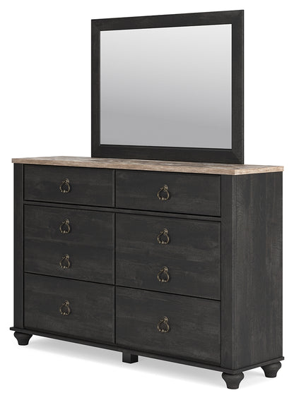 Nanforth King/California King Panel Headboard, Dresser and Mirror