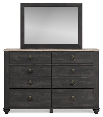 Nanforth King/California King Panel Headboard, Dresser and Mirror