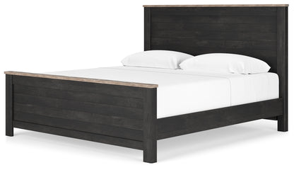 Nanforth King Panel Bed, Dresser, Mirror and Nightstand