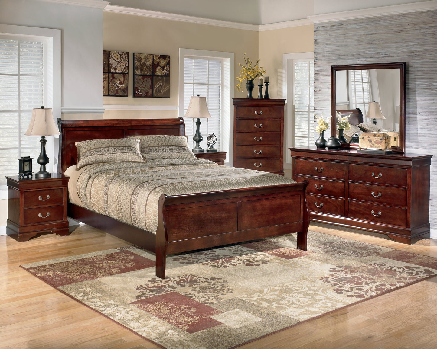 Alisdair King Sleigh Bed, Dresser, Mirror, Chest and 2 Nightstands