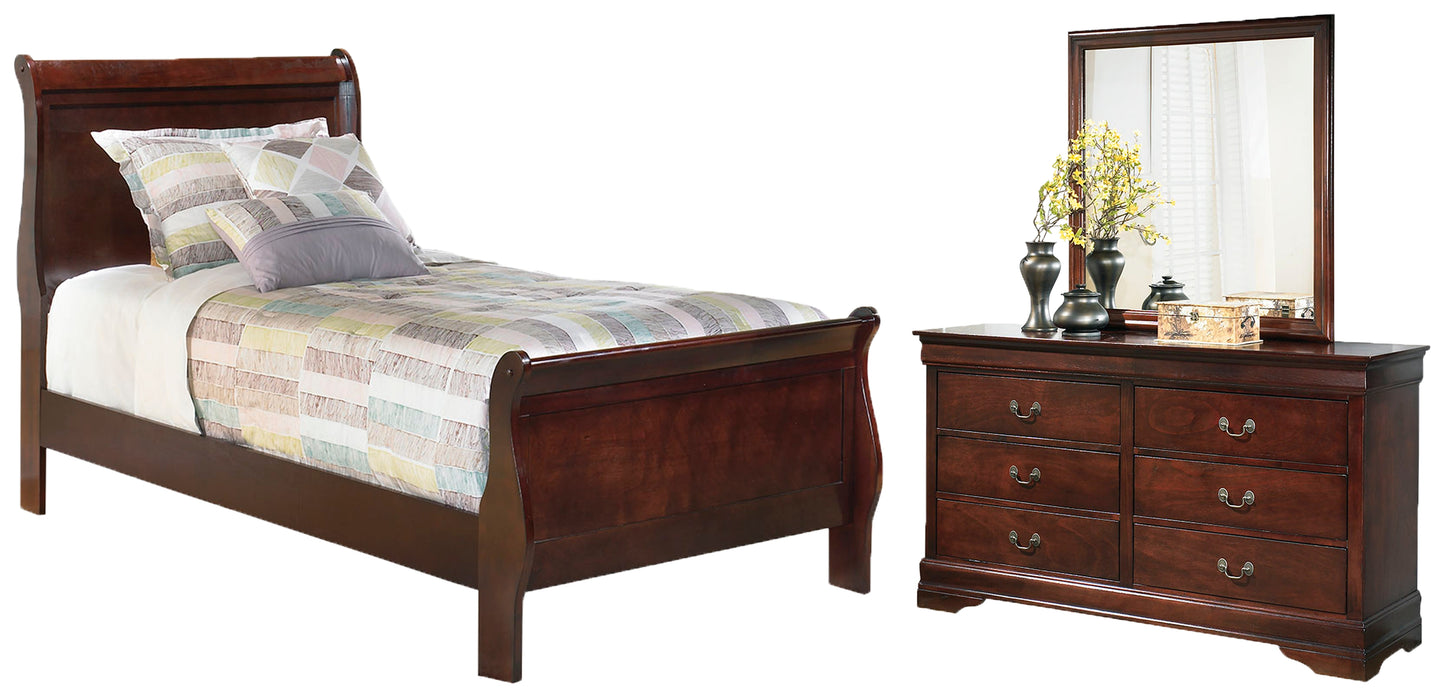 Alisdair Twin Sleigh Bed, Dresser and Mirror