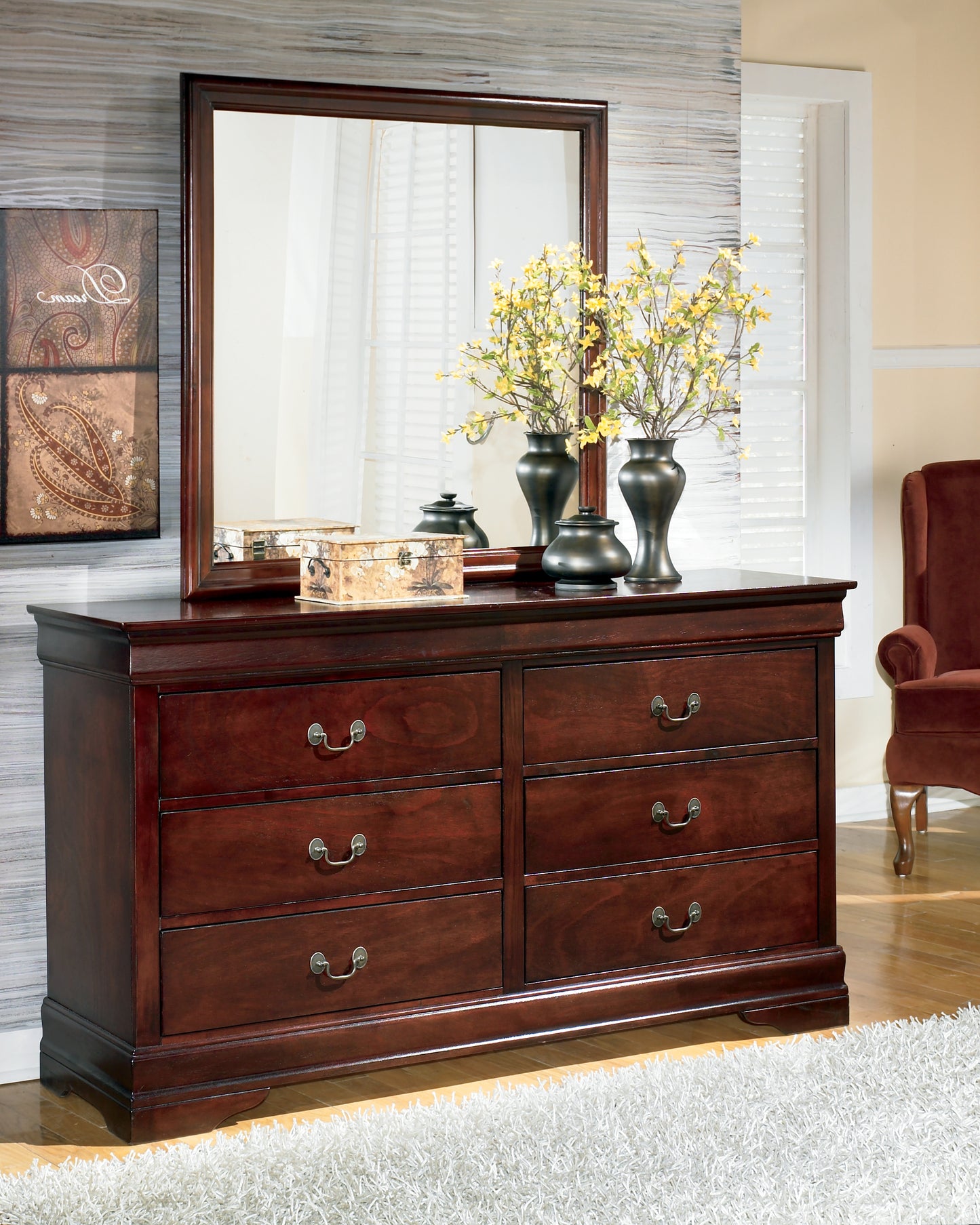 Alisdair Twin Sleigh Bed, Dresser, Mirror, Chest and Nightstand