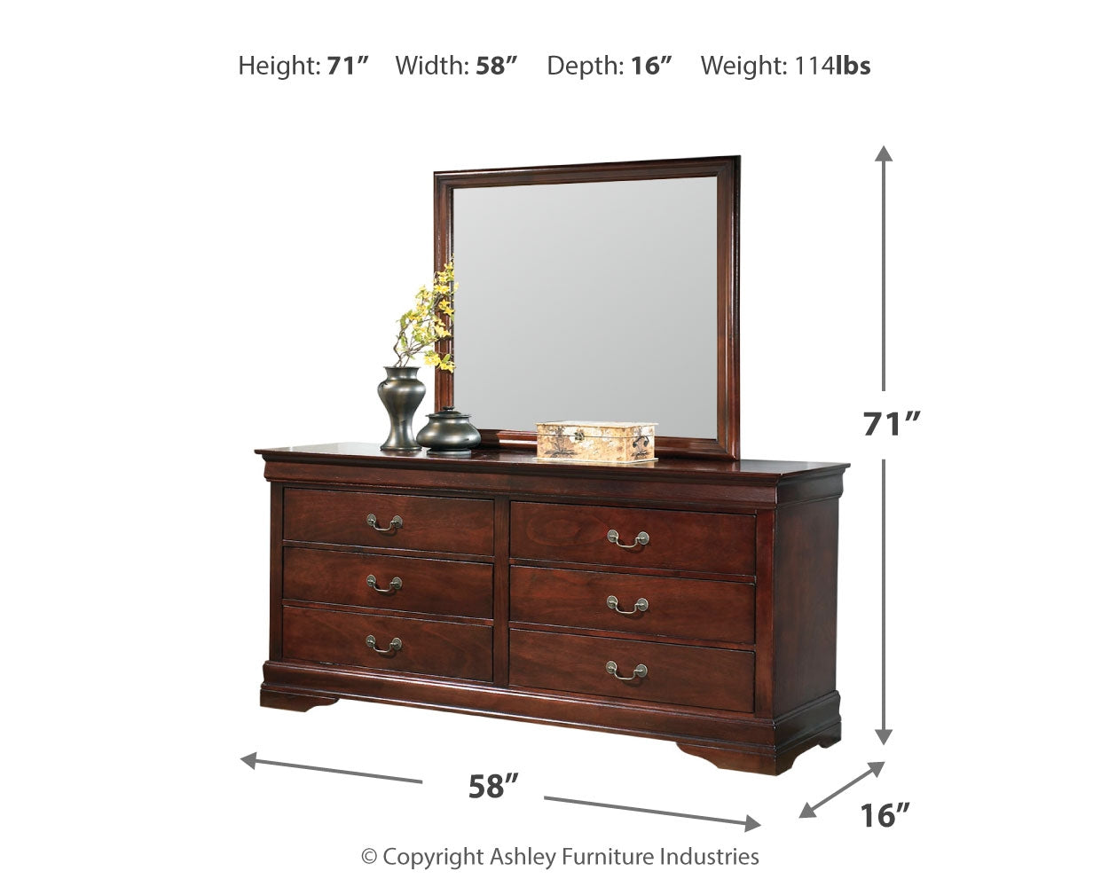 Alisdair California King Sleigh Bed, Dresser and Mirror