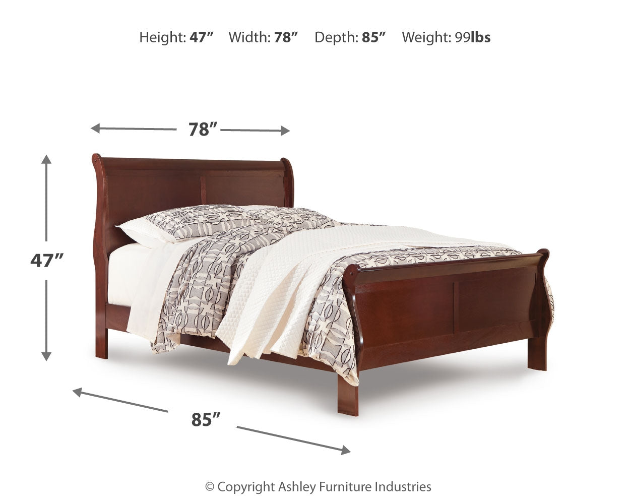 Alisdair King Sleigh Bed, Dresser, Mirror and Nightstand