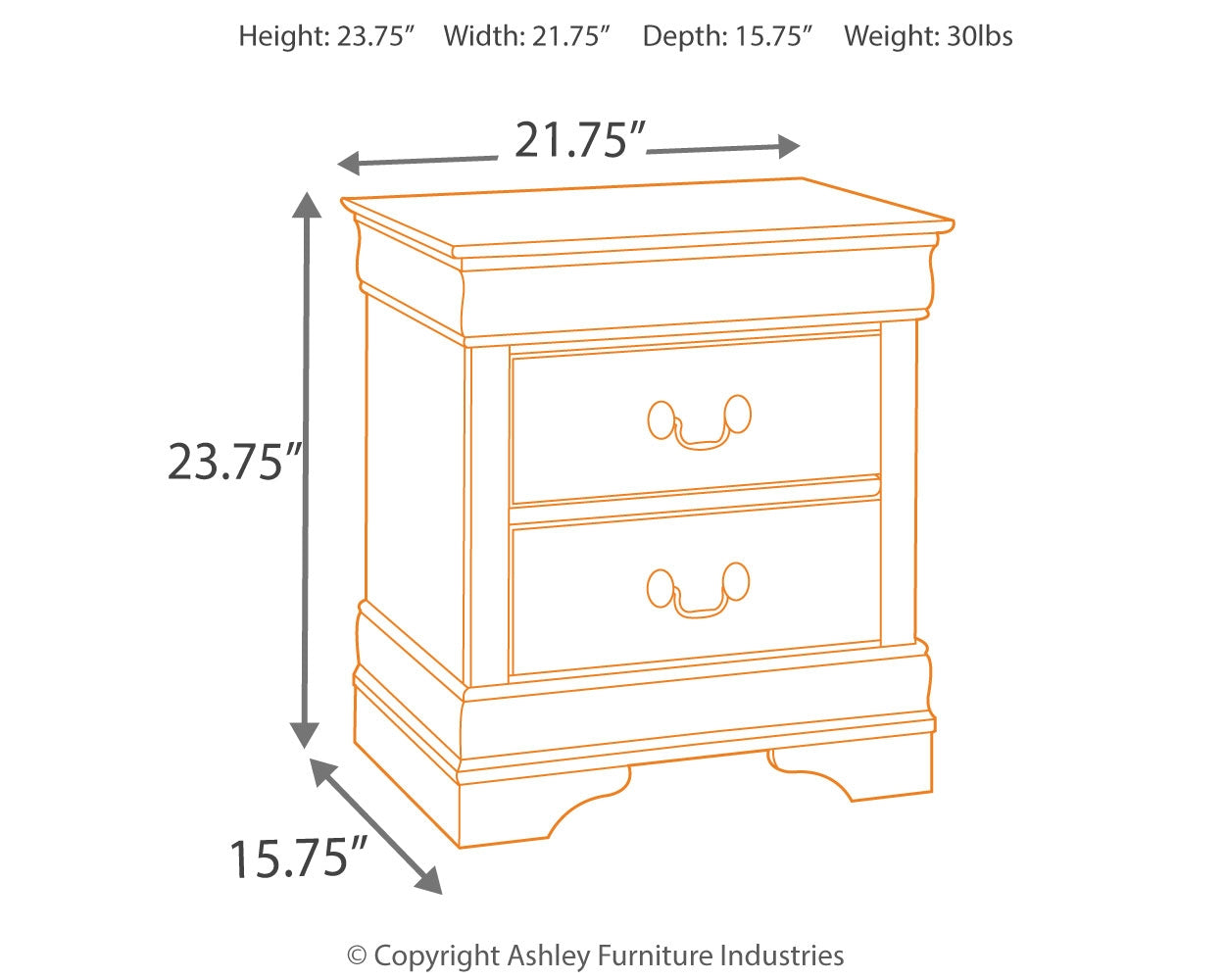 Alisdair King Sleigh Bed, Dresser, Mirror, Chest and 2 Nightstands