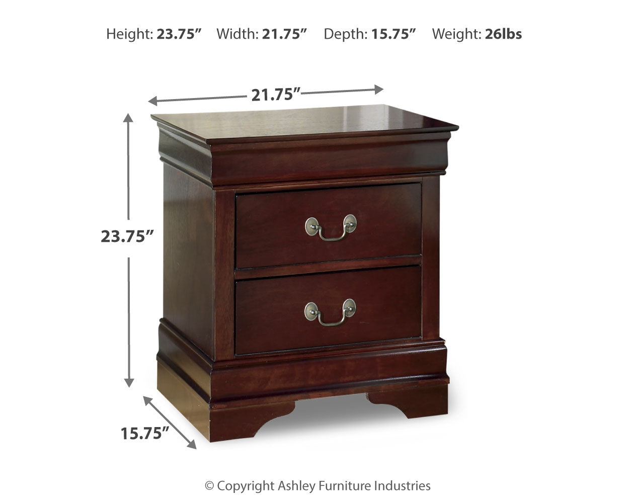 Alisdair Twin Sleigh Bed, Dresser, Mirror, Chest and Nightstand