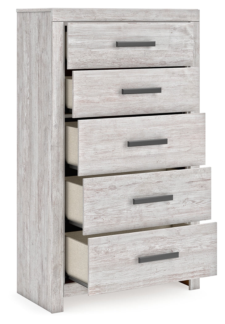 Cayboni King Panel Bed, Dresser, Mirror, Chest and 2 Nightstands