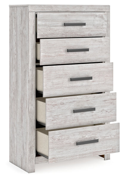 Cayboni King Panel Bed, Dresser, Mirror, Chest and 2 Nightstands