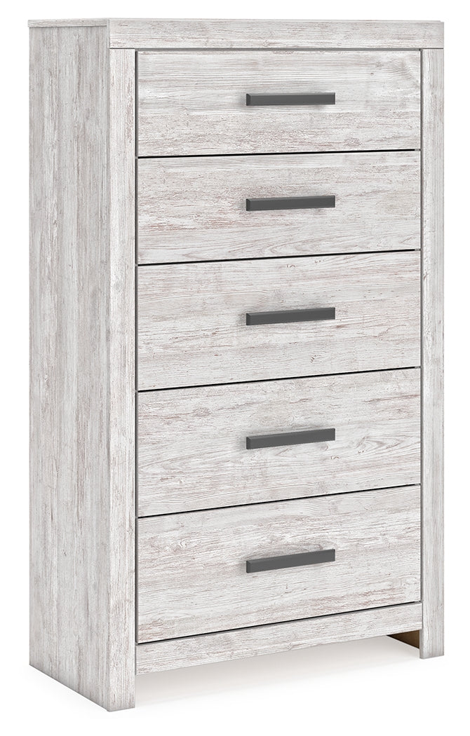 Cayboni King Panel Bed, Dresser, Mirror, Chest and 2 Nightstands