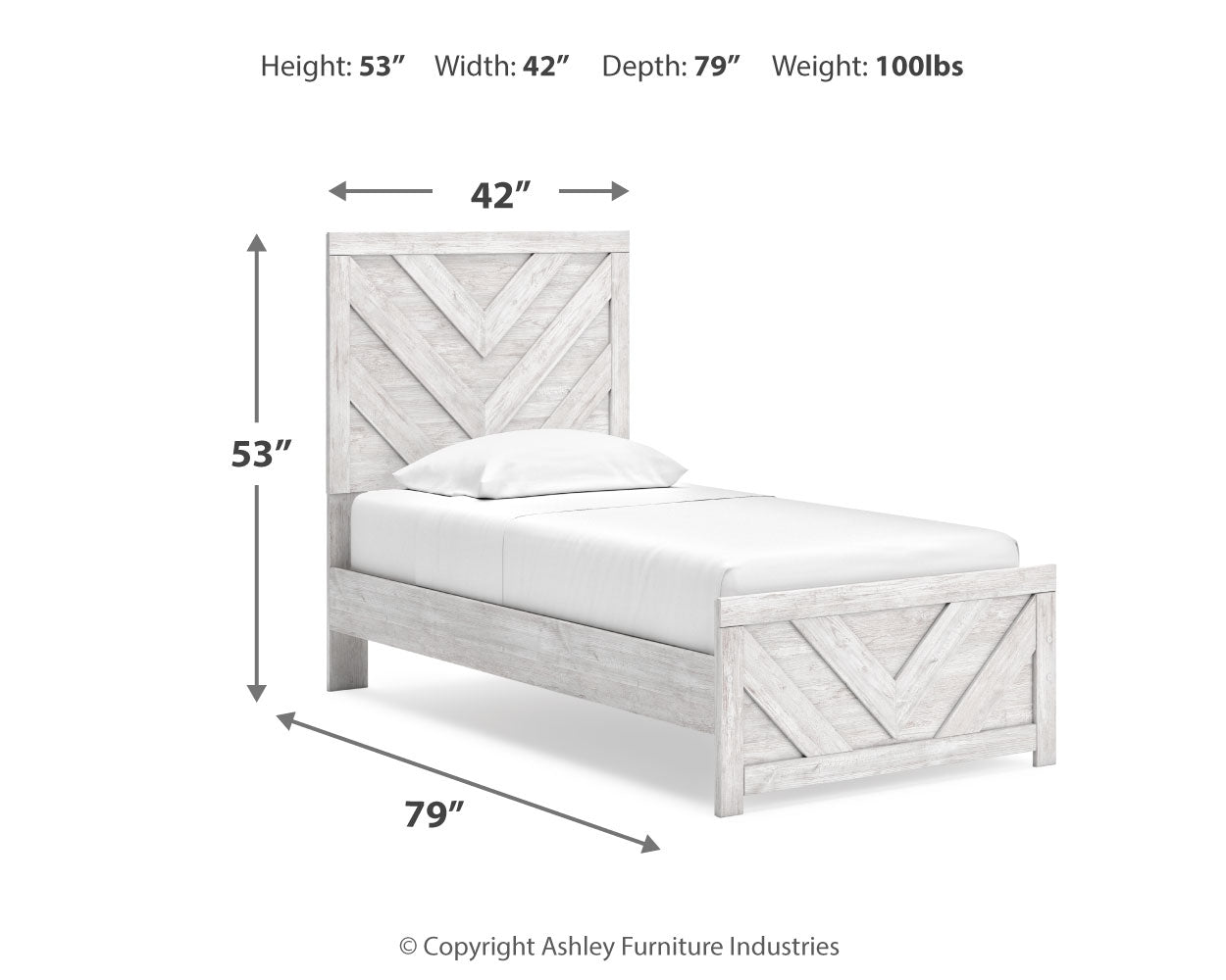 Cayboni Twin Panel Bed, Dresser and Chest