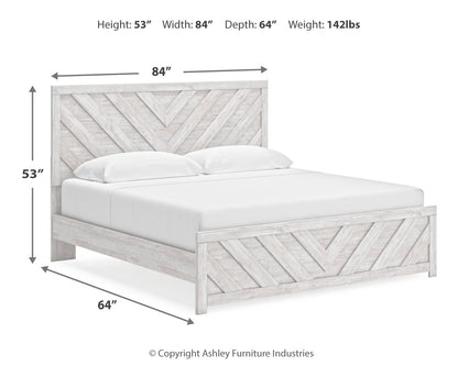 Cayboni King Panel Bed, Dresser, Mirror, Chest and 2 Nightstands