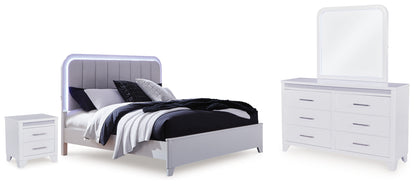 Jarlee Queen Panel Bed, Dresser, Mirror and Nightstand