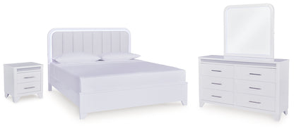 Jarlee King Panel Bed, Dresser, Mirror and Nightstand
