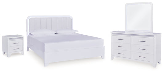 Jarlee King Panel Bed, Dresser, Mirror and Nightstand