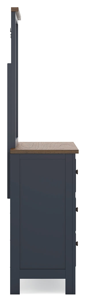 Landocken Full Panel Bed, Dresser and Mirror