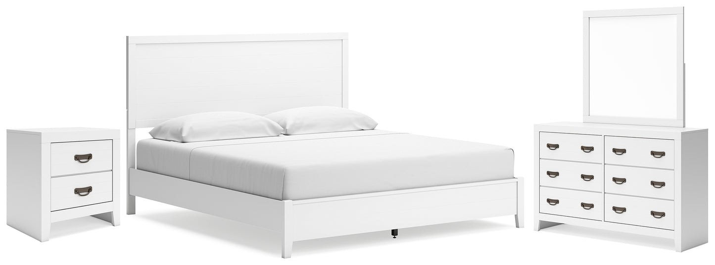 Binterglen King Panel Bed, Dresser, Mirror and Nightstand
