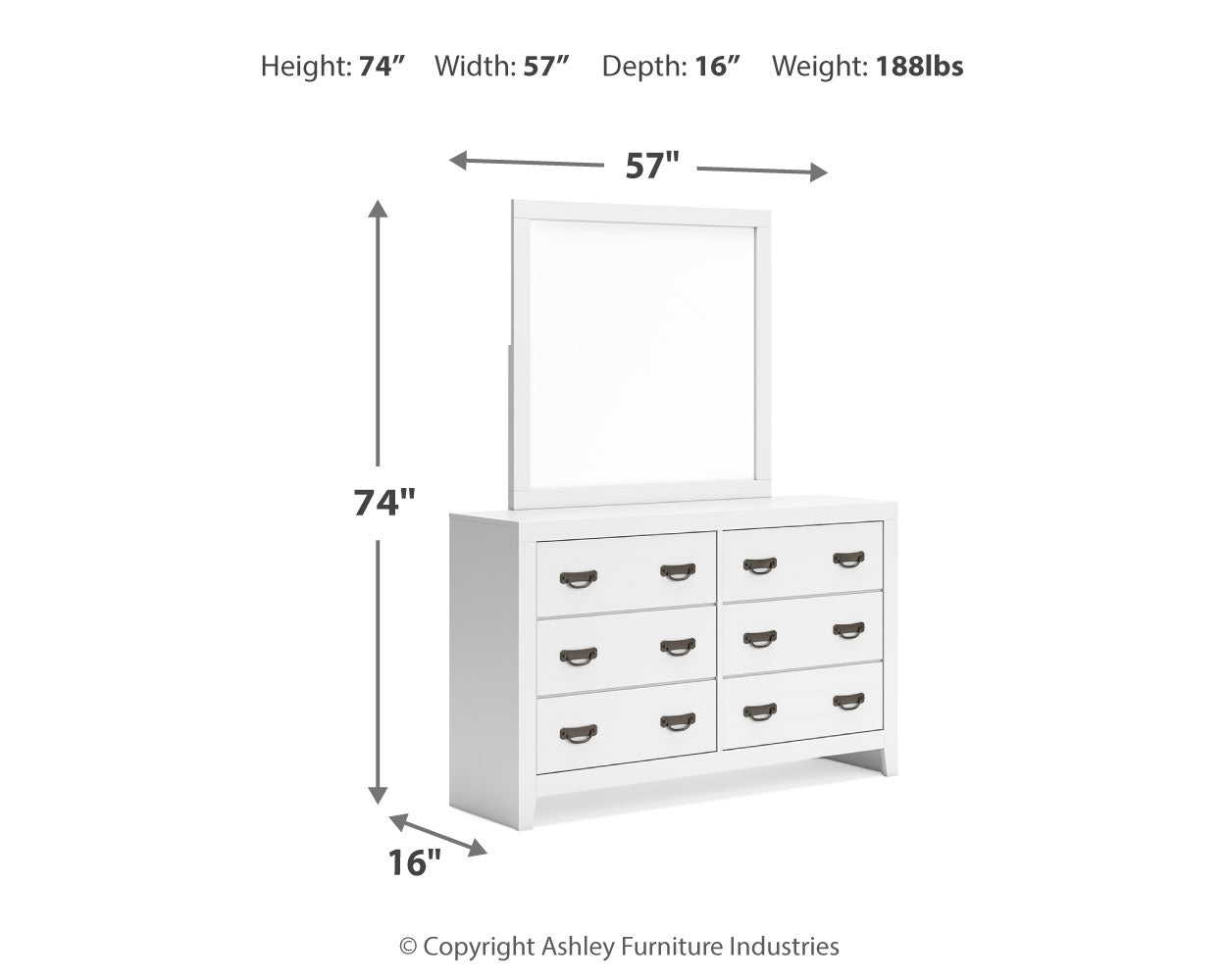 Binterglen Queen Panel Bed, Dresser and Mirror