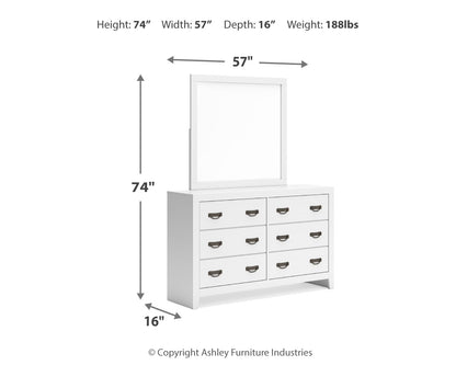 Binterglen Twin Panel Bed, Dresser, Mirror, Chest and 2 Nightstands