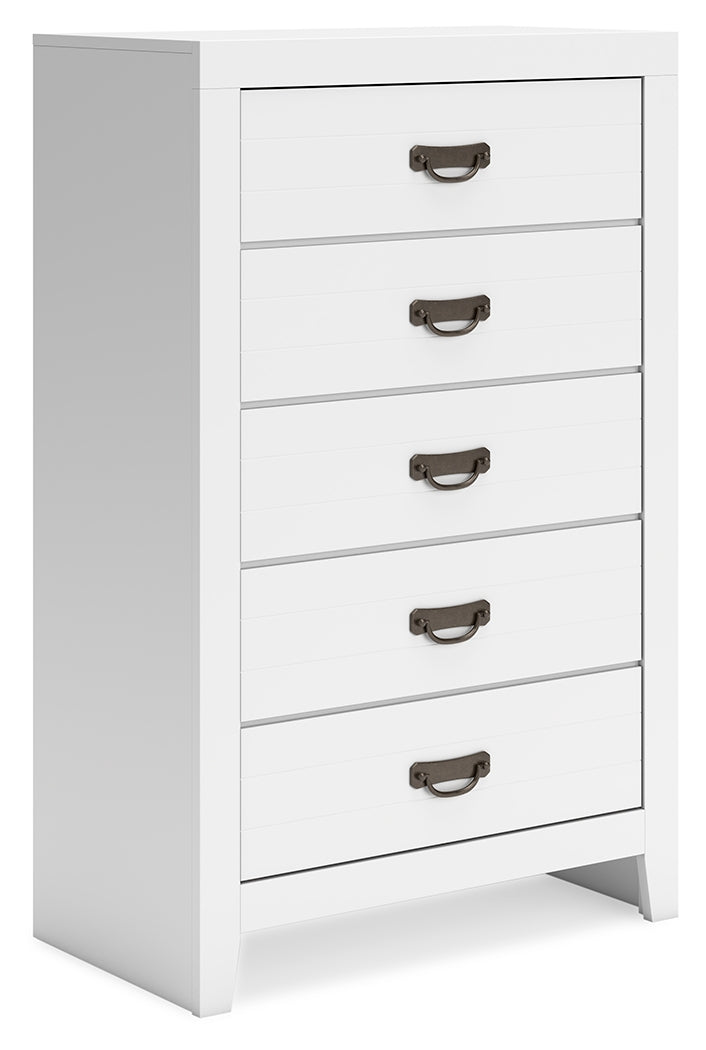 Binterglen Twin Panel Bed, Dresser, Mirror, Chest and 2 Nightstands