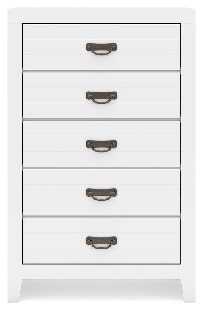 Binterglen Twin Panel Bed, Dresser, Mirror, Chest and 2 Nightstands