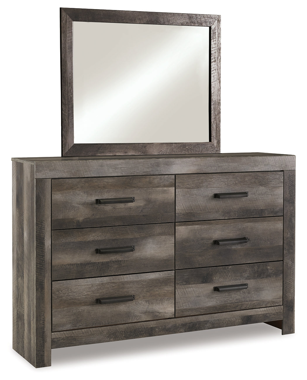 Wynnlow Queen Crossbuck Panel Bed, Dresser, Mirror, and Nightstand