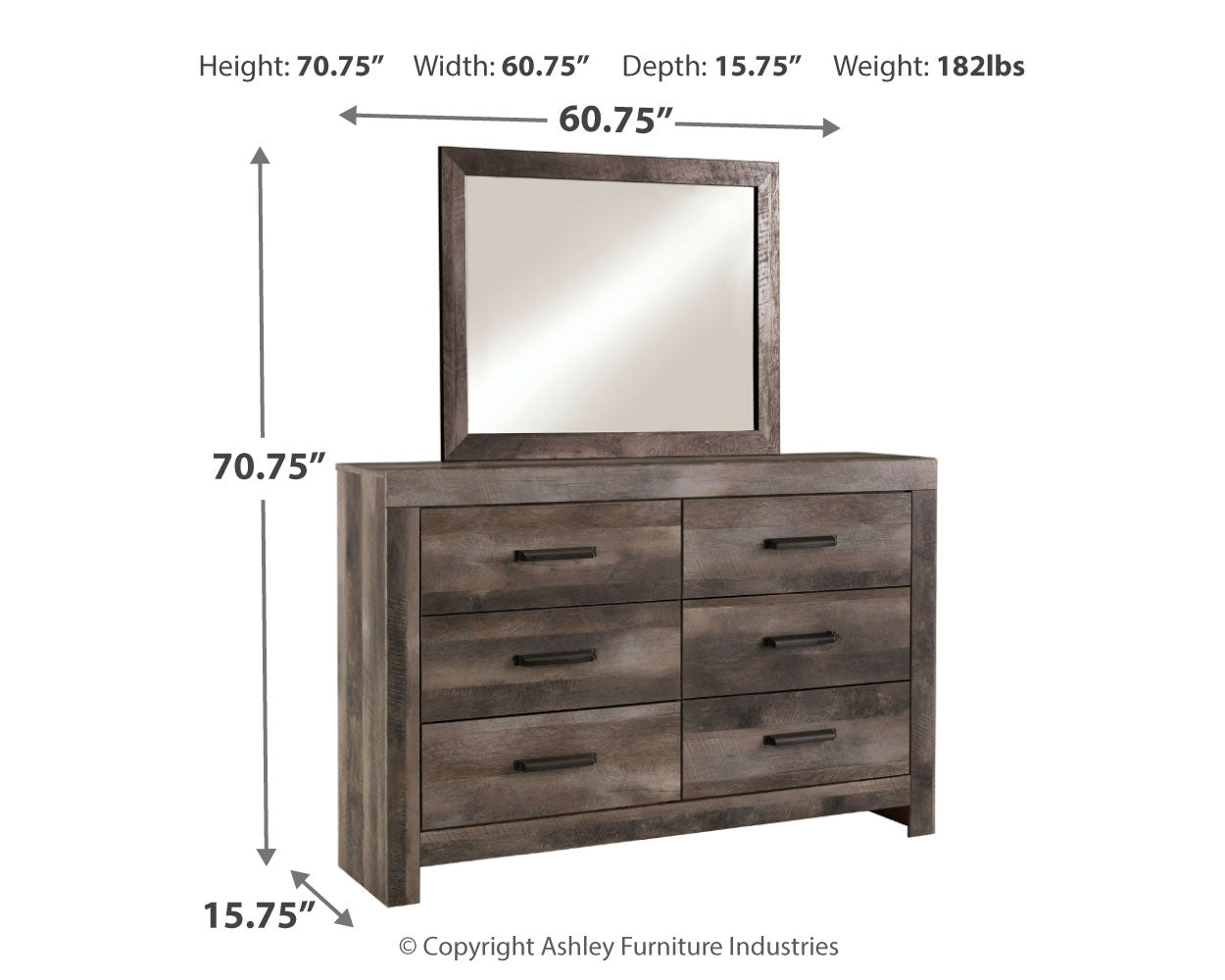 Wynnlow Queen Panel Bed, Dresser, Mirror, and Nightstand