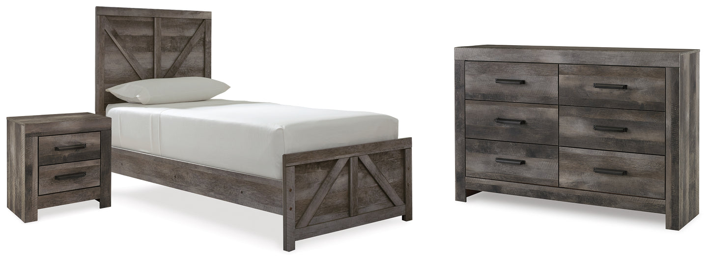 Wynnlow Twin Panel Bed, Dresser and Nightstand