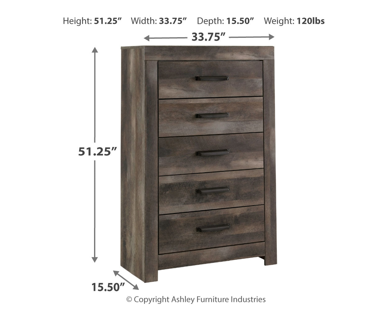 Wynnlow Full Crossbuck Panel Bed and 2 Chests