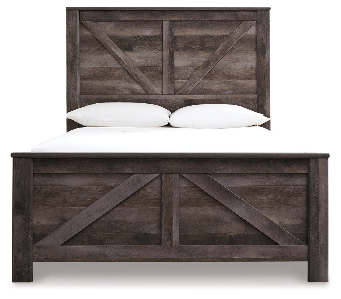 Wynnlow Queen Crossbuck Panel Bed, Dresser, Mirror, and Nightstand