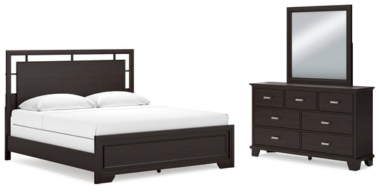 Covetown King Panel Bed, Dresser and Mirror