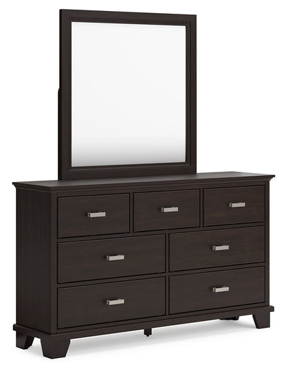Covetown King Panel Bed, Dresser and Mirror