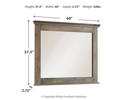 Trinell Full Panel Bed, Dresser, Mirror and Nightstand