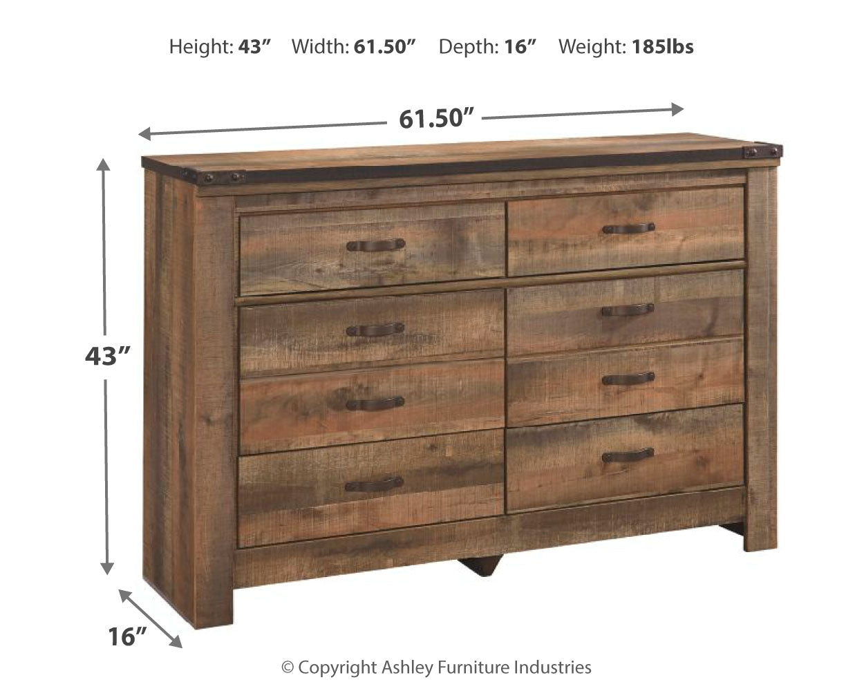 Trinell Full Panel Bed, Dresser, Mirror and Nightstand