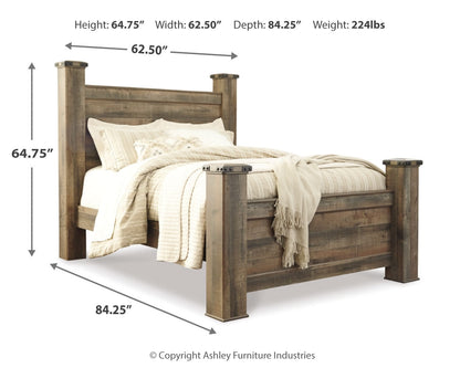 Trinell Queen Poster Bed and Nightstand