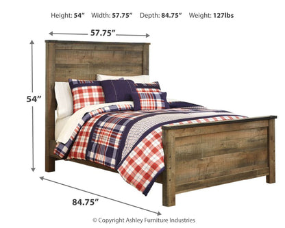 Trinell Full Panel Bed, Dresser, Mirror and Nightstand