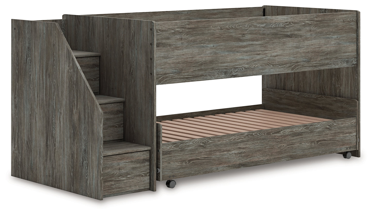 Frandern Twin Over Twin Loft Bed and Mattresses