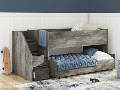 Frandern Twin Over Twin Loft Bed and Mattresses